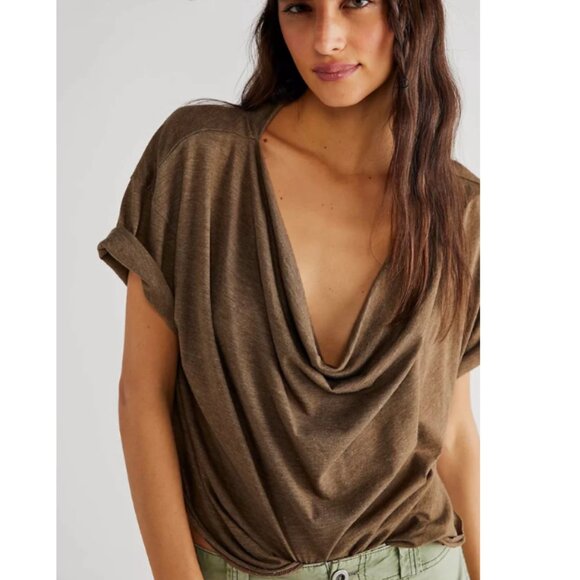 NWOT We The Free Just Chill Tee Brown Size X-Small - Picture 2 of 7